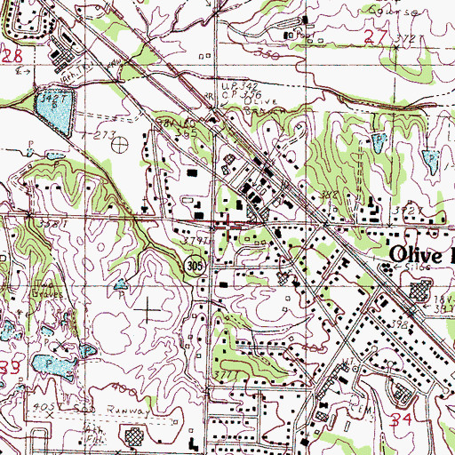 Topographic Map of Olive Branch, MS