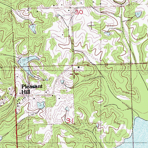 Topographic Map of Pleasant Hill Church, MS
