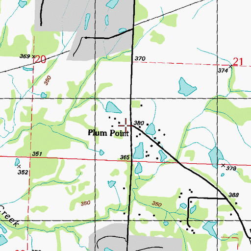 Topographic Map of Plum Point, MS