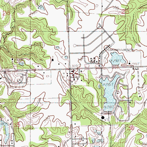Topographic Map of Poplar Corners, MS