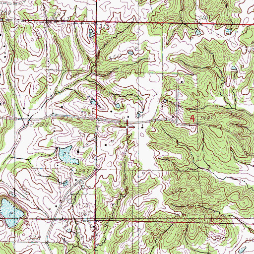 Topographic Map of Possum Track Church, MS