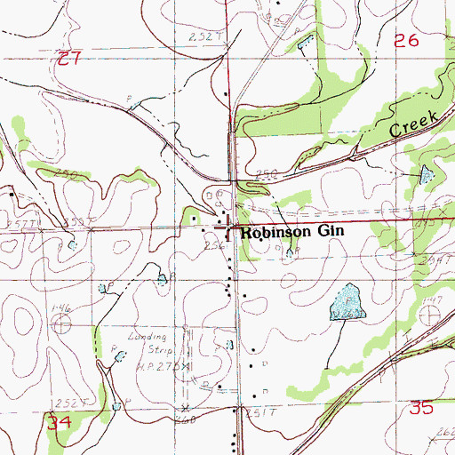 Topographic Map of Robinson Gin, MS