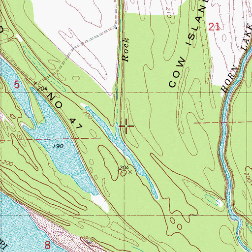 Topographic Map of Rock Chute, MS