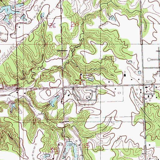 Topographic Map of Saint Pauls Church, MS