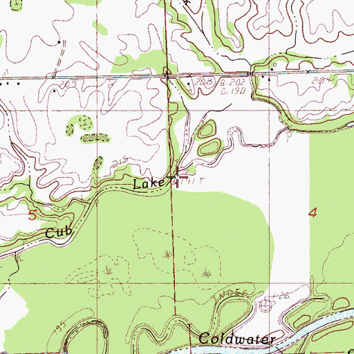 Topographic Map of Sam Creek, MS