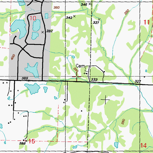 Topographic Map of Shiloh Missionary Baptist Church, MS