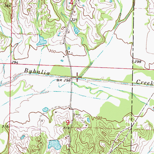 Topographic Map of Sticky Creek, MS