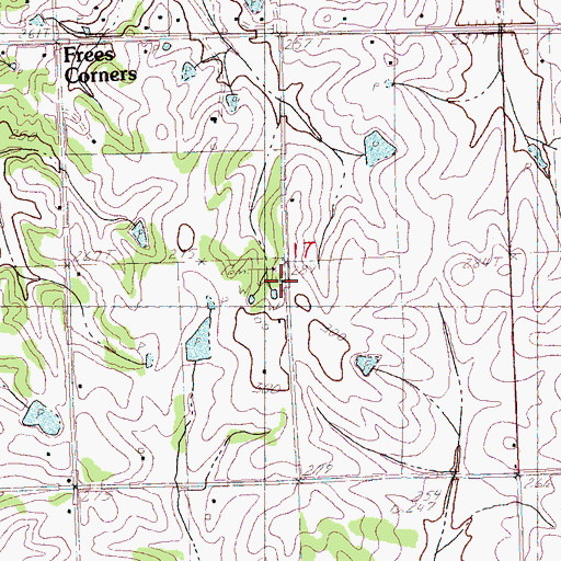 Topographic Map of Sunrise School, MS