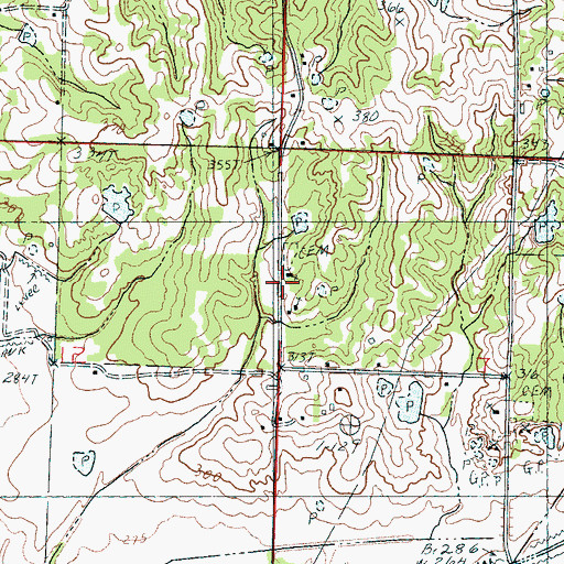 Topographic Map of Whites Chapel Cemetery, MS