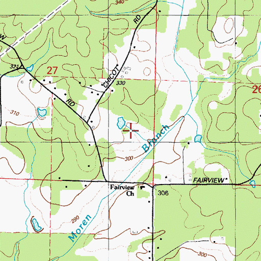 Topographic Map of Township of Hurricane, AR