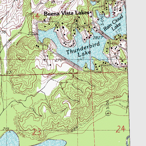 Topographic Map of Buena Vista Lakes Dam, MS