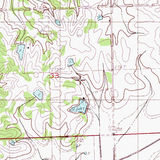 Topographic Map of Tom Clifton Pond Dam, MS