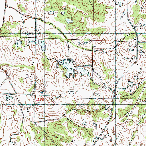 Topographic Map of M F Harris Pond Dam, MS