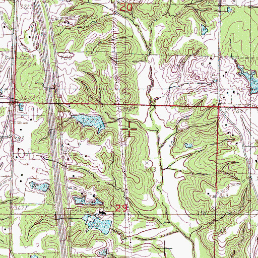 Topographic Map of W A Sanders Pond Dam, MS