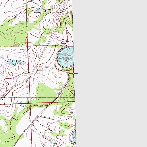 Topographic Map of Hernando Sewage Lagoon Dam, MS