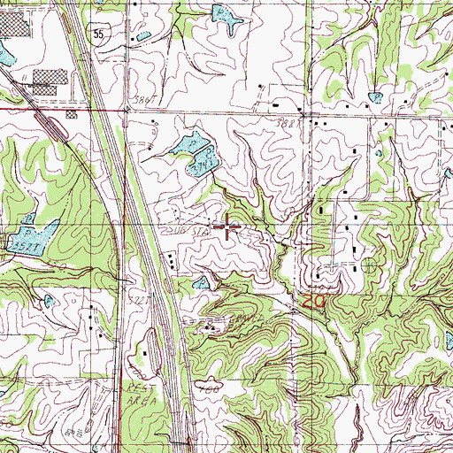 Topographic Map of McInguale Lake Dam, MS