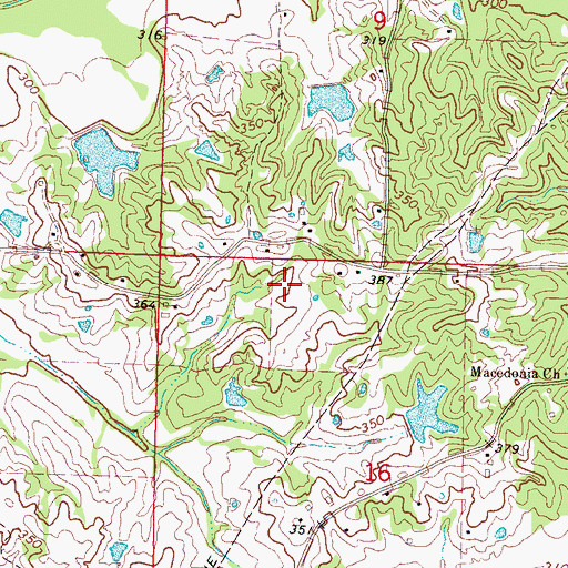 Topographic Map of James O Rich Pond Dam, MS