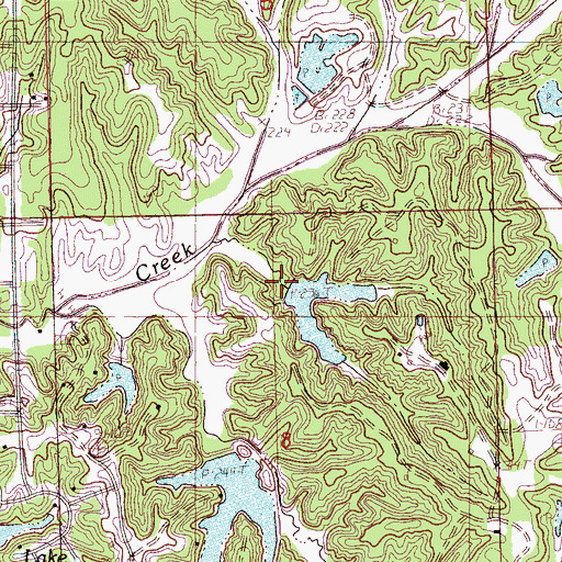 Topographic Map of Chickasaw Council Boy Scout Lake Dam, MS
