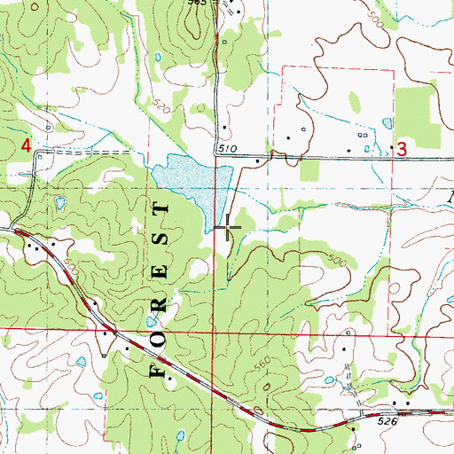 Topographic Map of T Caffey Robertson Pond Dam, MS