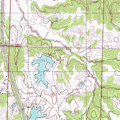 Topographic Map of T Caffey Robertson Lake Dam, MS