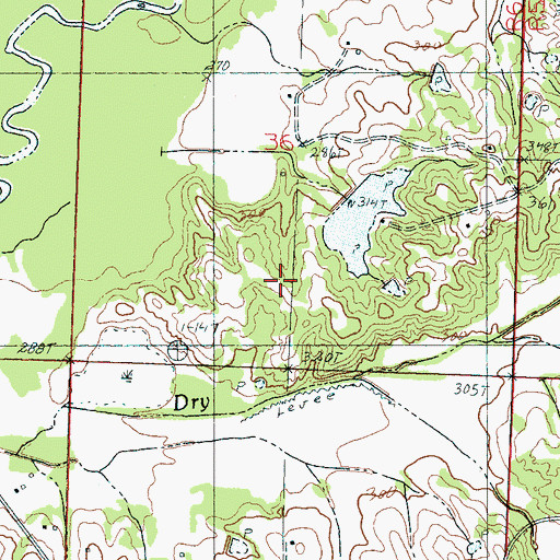Topographic Map of J L Eason Junior Pond Dam, MS