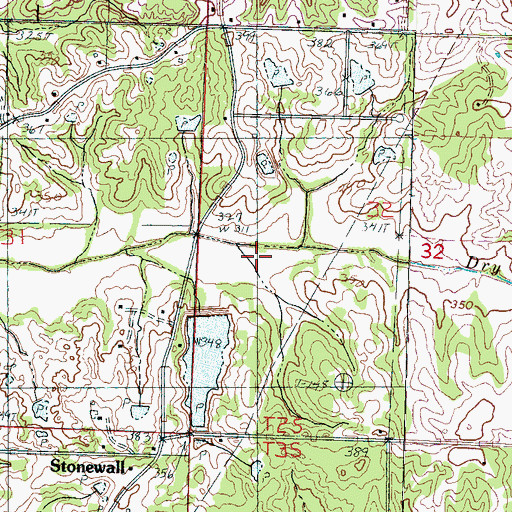 Topographic Map of C C Herrington Lake Dam, MS