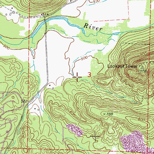Topographic Map of Township of Marble, AR