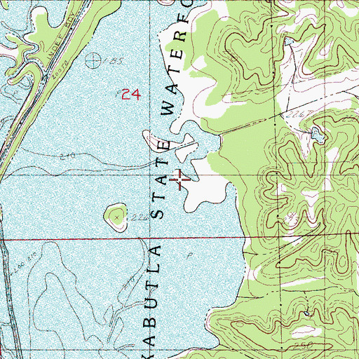 Topographic Map of Arkabutla State Waterfowl Refuge, MS