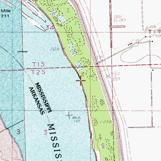 Topographic Map of Bass Landing, MS