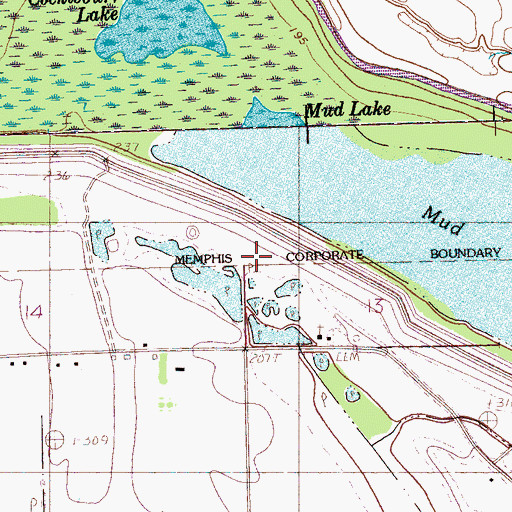 Topographic Map of Blue Goose (historical), MS