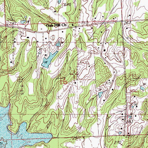 Topographic Map of Bluff (historical), MS