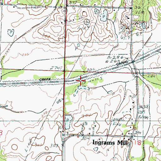 Topographic Map of Byhalia Creek Canal, MS
