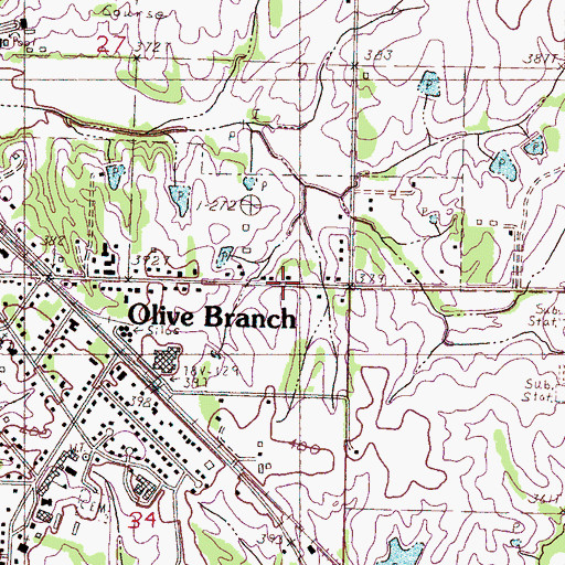 Topographic Map of Calvary Baptist School, MS