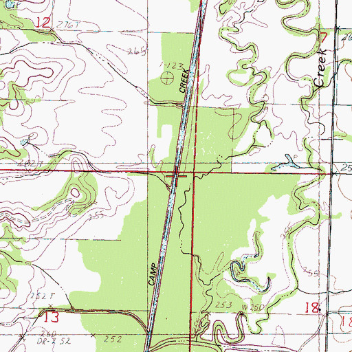 Topographic Map of Camp Creek Canal, MS