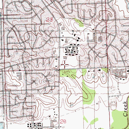 Topographic Map of Carriage Hills Plaza Shopping Center, MS