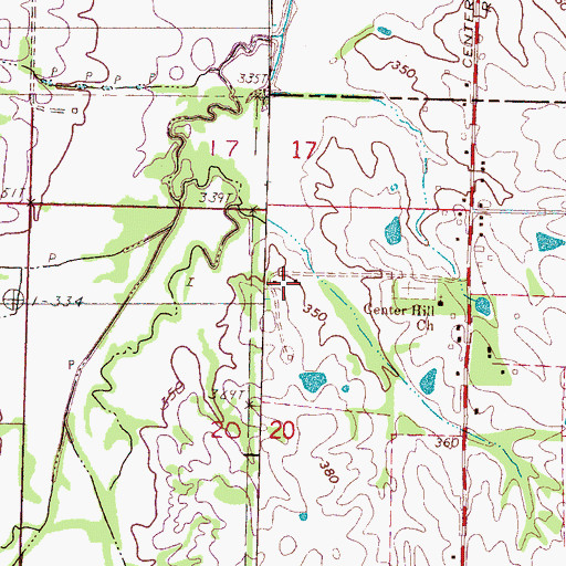 Topographic Map of Centre Hill (historical), MS