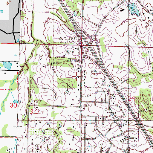 Topographic Map of Church of God, MS