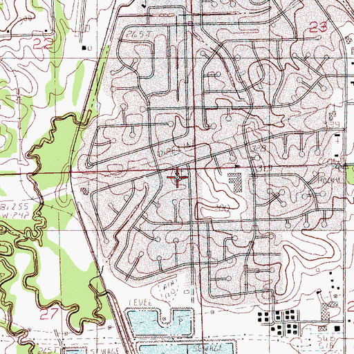 Topographic Map of Colonial Hills Baptist Church, MS