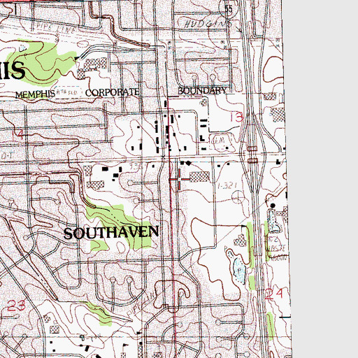 Topographic Map of Davis Library, MS
