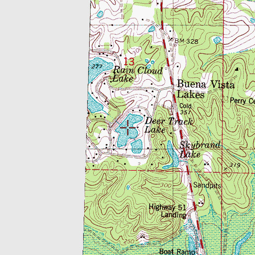 Topographic Map of Deer Track Lake, MS
