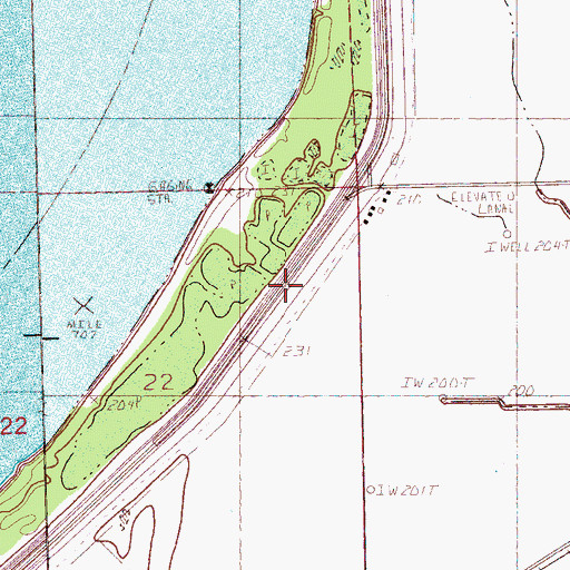 Topographic Map of De Soto Front (historical), MS