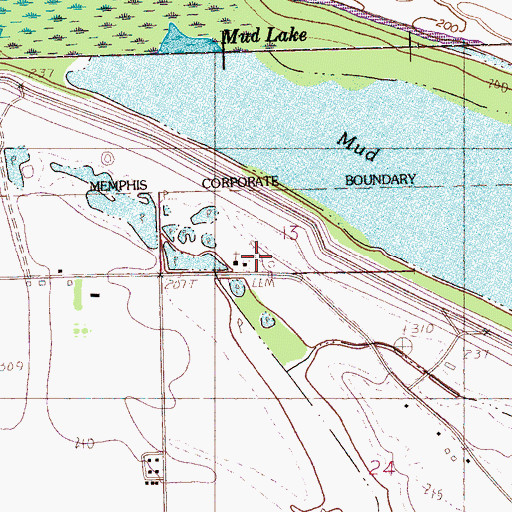 Topographic Map of Edgefield School (historical), MS
