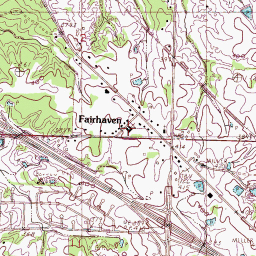 Topographic Map of Fairhaven Baptist Church, MS