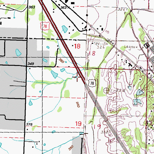 Topographic Map of Fletchers Shop (historical), MS