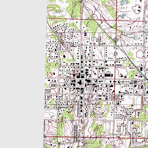 Topographic Map of First Regional Library, MS