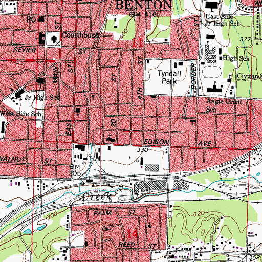 Topographic Map of Township of Saline (historical), AR
