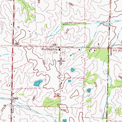 Topographic Map of Halliburton School (historical), MS