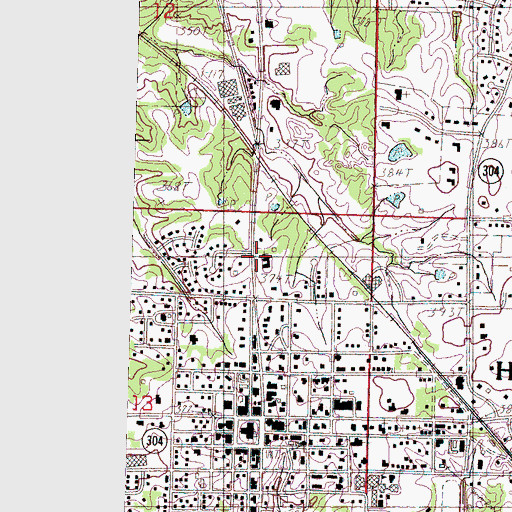 Topographic Map of Hernando Church of Christ, MS