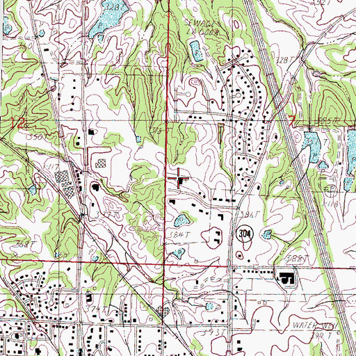 Topographic Map of Hernando United Methodist Church, MS