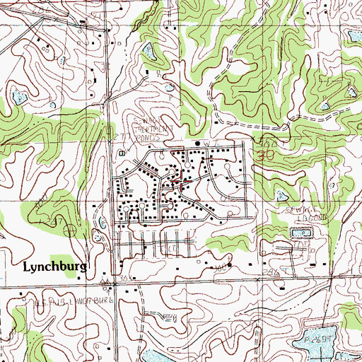 Topographic Map of Holly Hills, MS